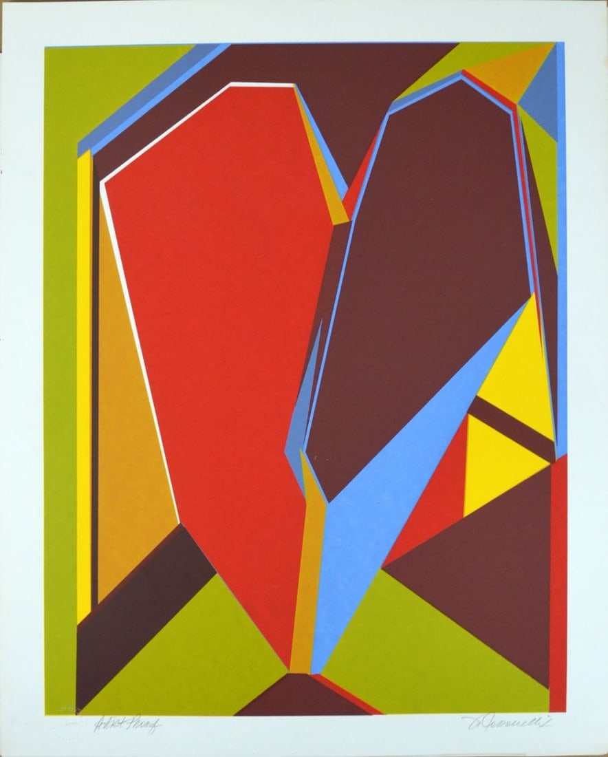 MODERNIST ABSTRACT SERIGRAPH SIGNED (1 of 5)