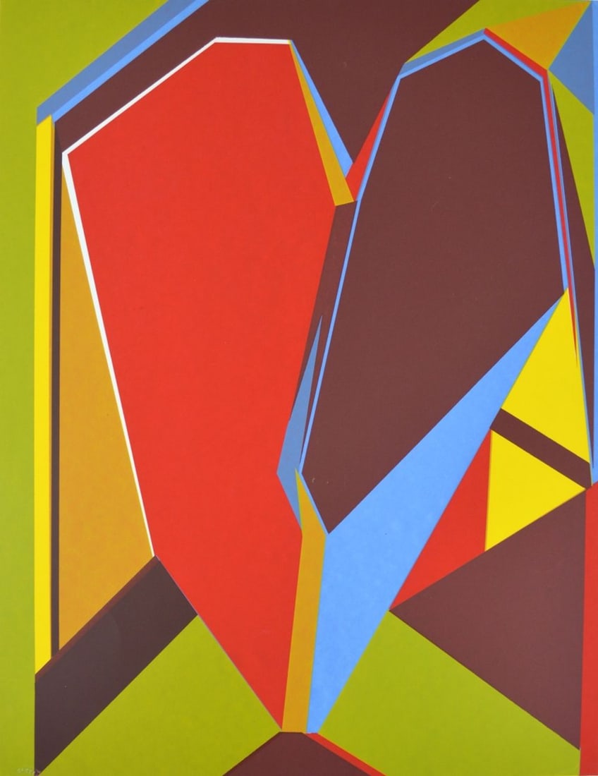 MODERNIST ABSTRACT SERIGRAPH SIGNED - 2