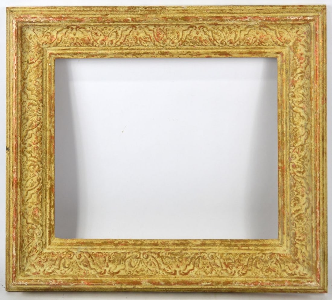 FINE LOUIS XIII FRAME: A very good Louis XIII frame. A solid and substantial frame with a grand white gilt finish. Measures: 24 1/2" x 20 1/2" Rabbet: 13 3/4" x 17 3/4"