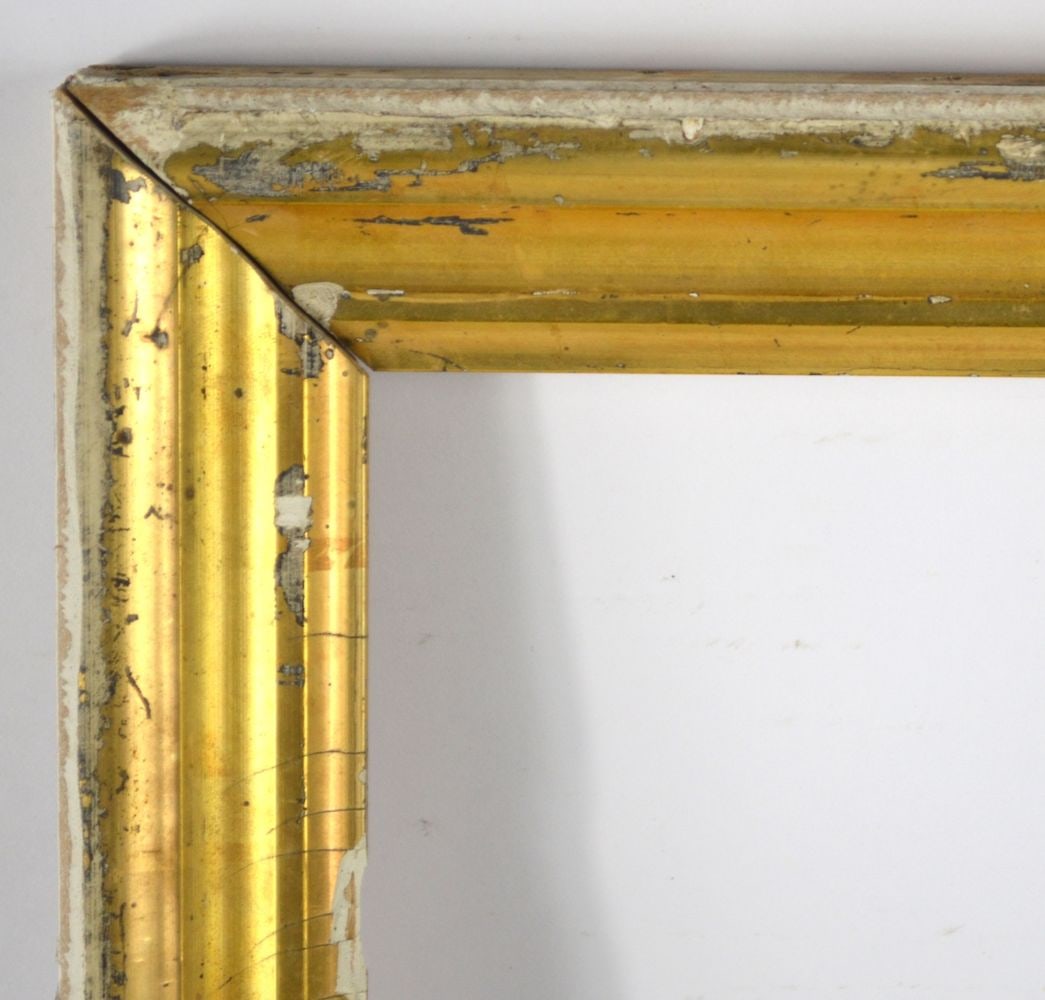 ANTIQUE AMERICAN LEMON GOLD GILTWOOD FRAME: An antique American giltwood frame. Measures: 24 1/2" x 18 1/4" Rabbet: 22 1/8" x 15 3/4"