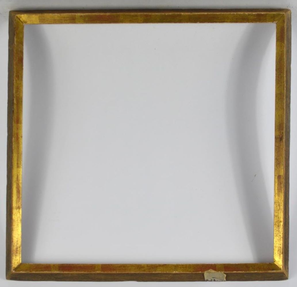 HEYDENRYK MODERNIST GILT EDGE FRAME: Classic Heydenryk modernist frame with a giltwood angled inner edge. Measures: 18 3/4" x 17 3/4" Rabbet: 17 1/4" x 16"