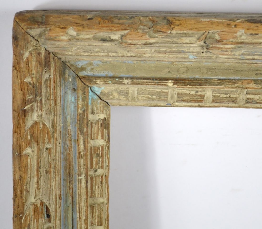 AMERICAN MODERNIST CARVED FRAME 16X19: A nicely carved American modernist frame. Measures: 22 1/2" x 19 3/8" Rabbet: 19" x 16"