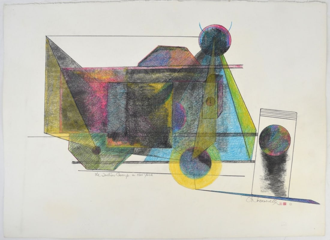 MODERN ABSTRACT DRAWING SIGNED (1 of 5)