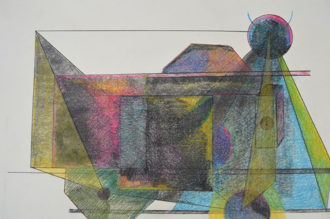 MODERN ABSTRACT DRAWING SIGNED - 2