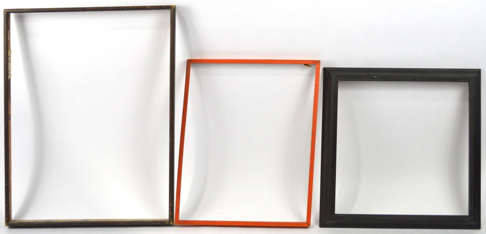 3 MODERNIST FRAMES: A group of 2 modernist frames. Measures: Largest 19 1/2" x 14 3/4" Rabbet: 19" x 14 1/4"