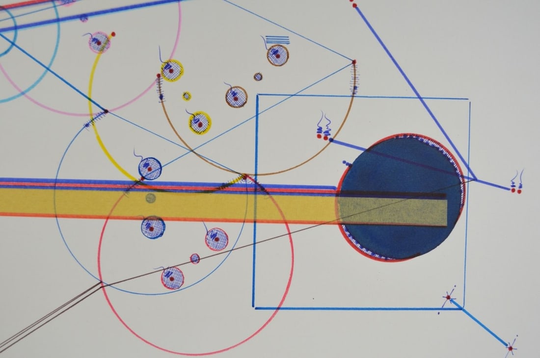 GEOMETRIC ABSTRACT PAINTING SIGNED - 2