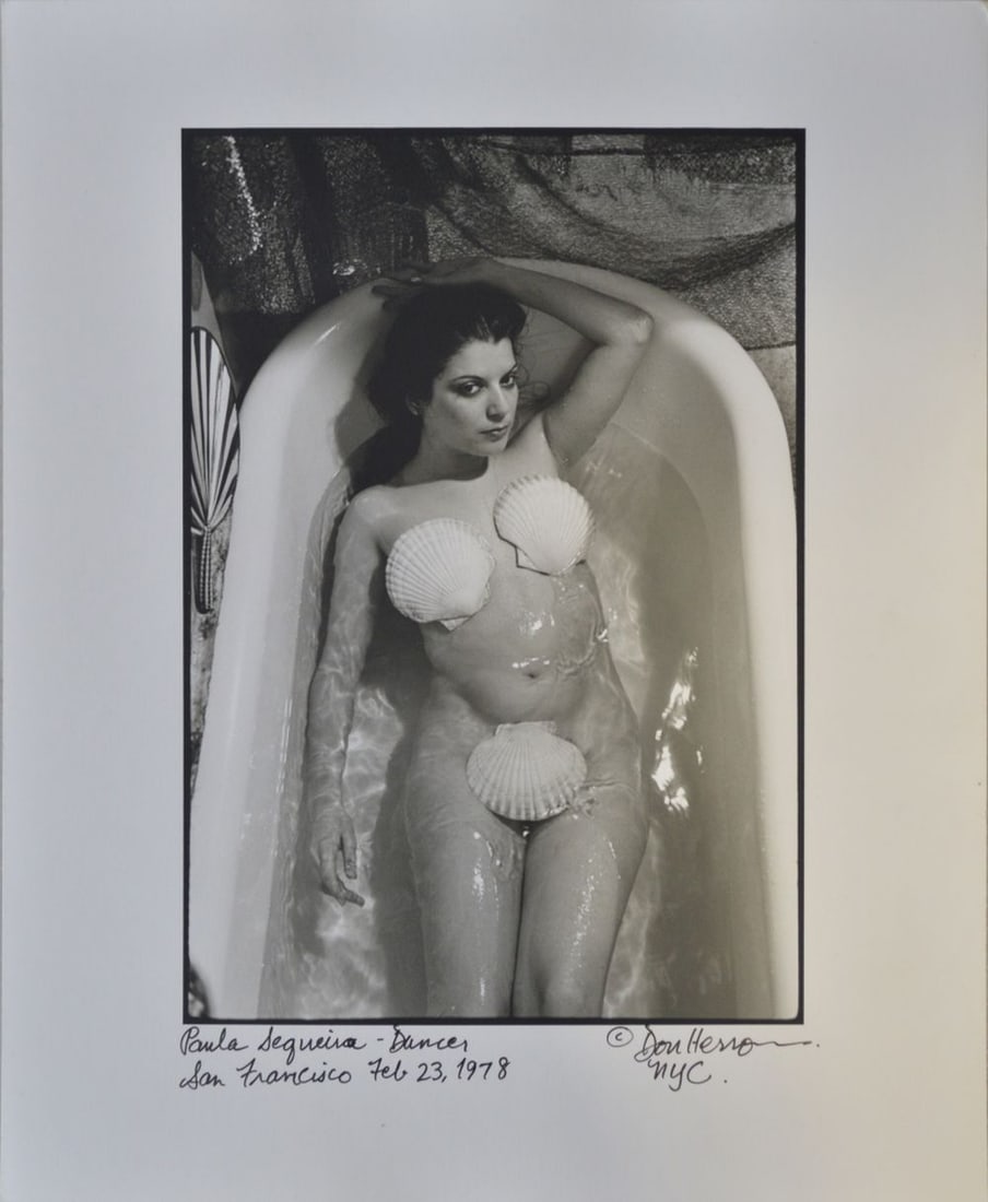DON HERRON ORIGINAL TUB SHOTS NUDE PHOTO SIGNED: Don Herron (American, 1941-2013) "Paula Siqueira - Dancer," from the "Bathtub Series" - February, 1978 Gelatin silver print Signed/inscribed, dated San Francisco February 23, 1978. Provenance: