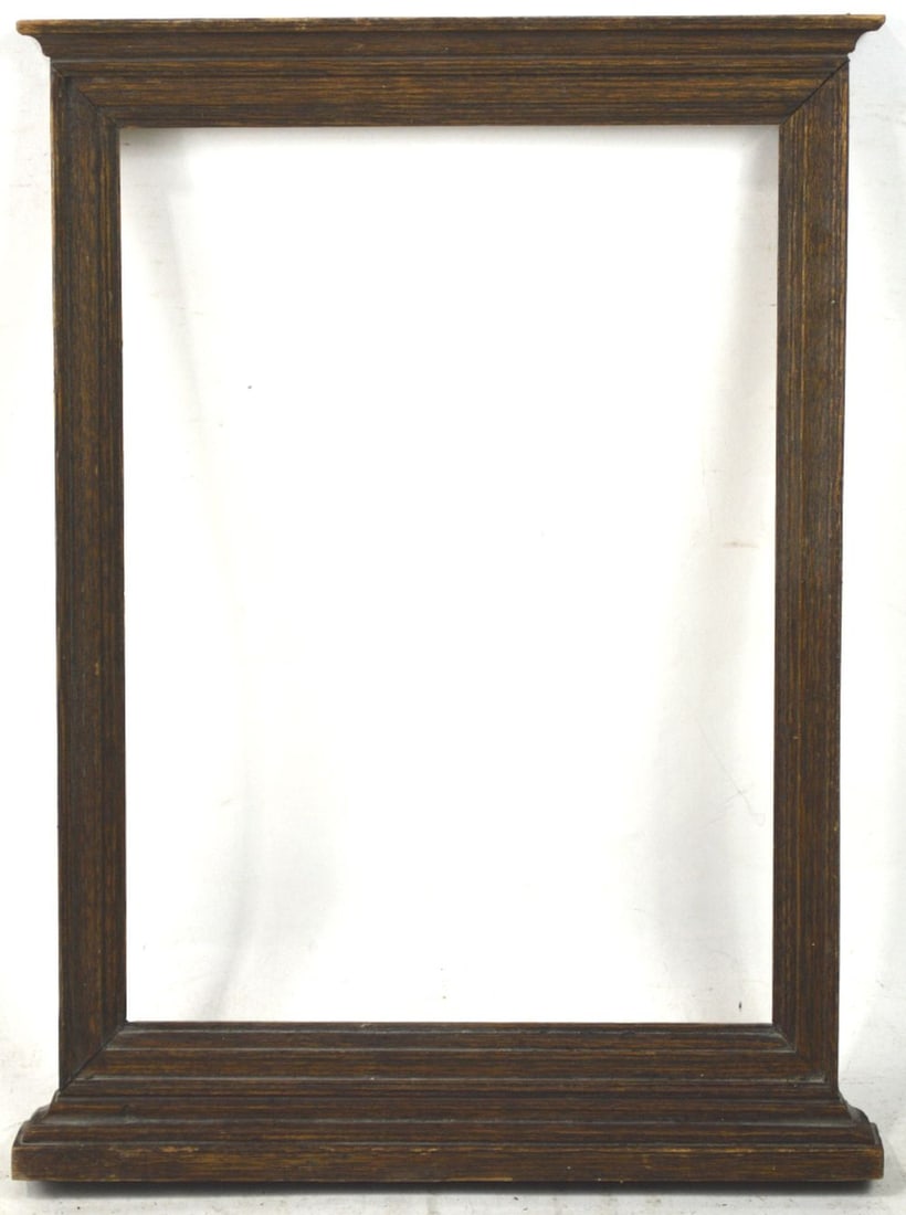 FINE SOLID WOOD TABERNACLE DEVOTIONAL FRAME: A modernist take on the traditional devotional / tabernacle frame. A simple and honest carved/figured wood frame. Measures: 18 1/2" x 14 1/4" Rabbet: 15" x 11 1/8"