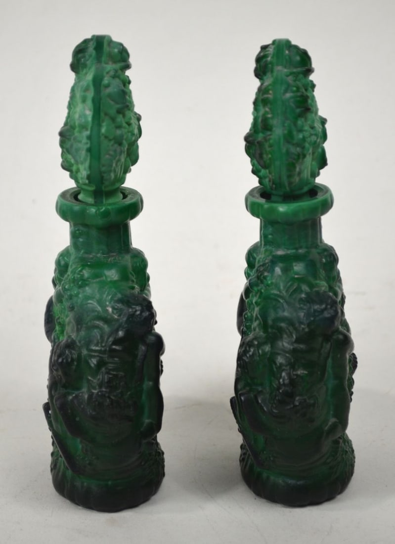 PR MALACHITE ART DECO PERFUME BOTTLES (2) - 2