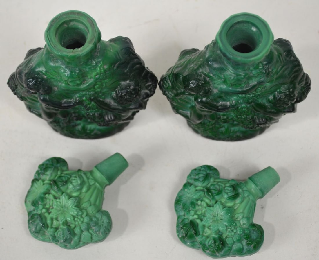 PR MALACHITE ART DECO PERFUME BOTTLES (2) - 3