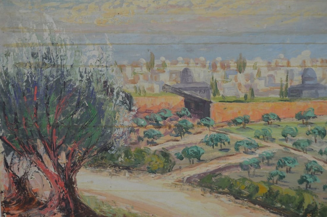 ISRAELI SCHOOL LANDSCAPE SIGNED - 2