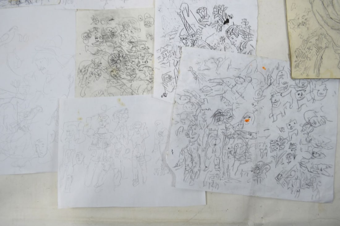 9 PEMBERTON DRAWINGS SOME SIGNED - 4