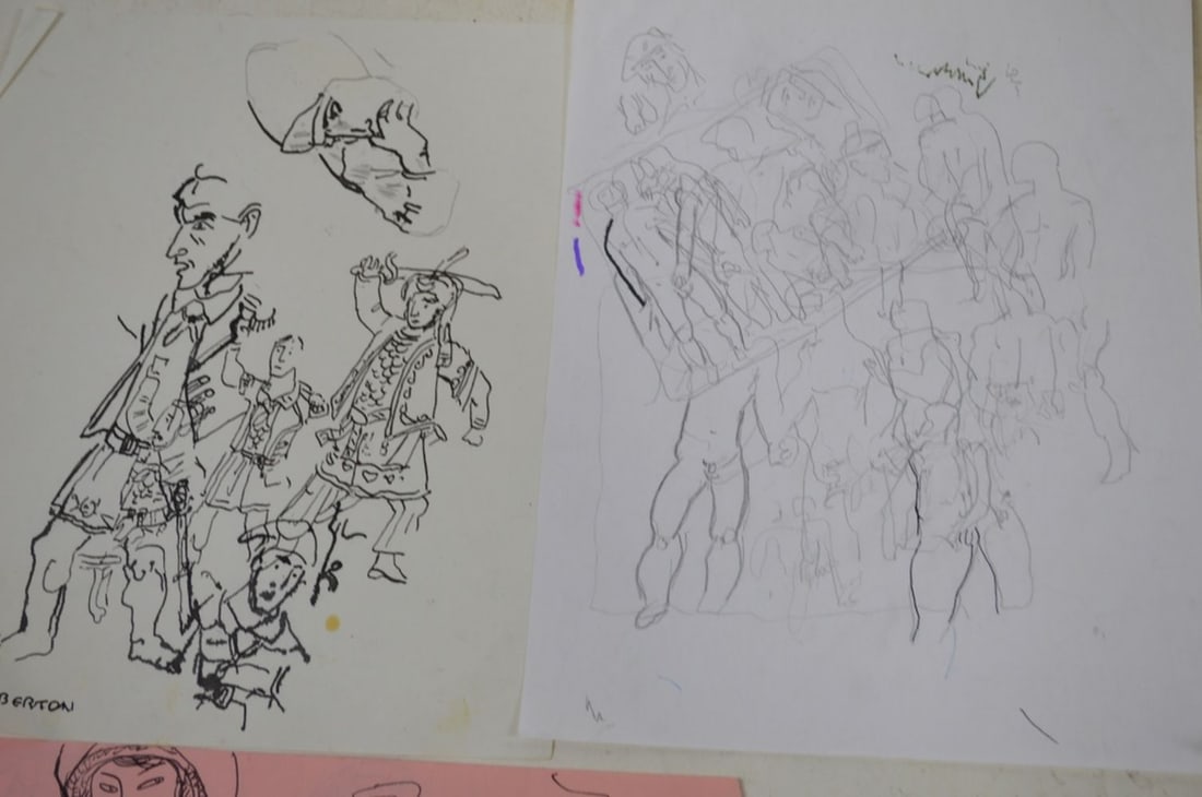 8 PEMBERTON DRAWINGS SOME SIGNED - 3