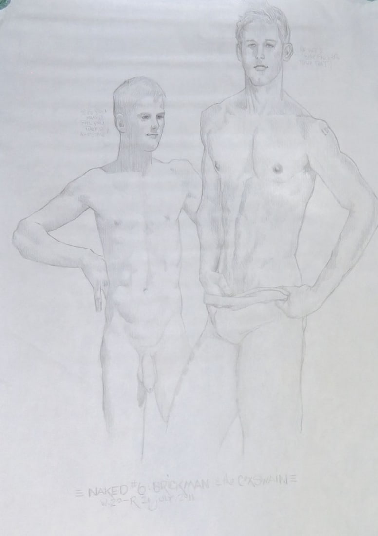 2 MEN HOMOEROTIC DRAWING - 2