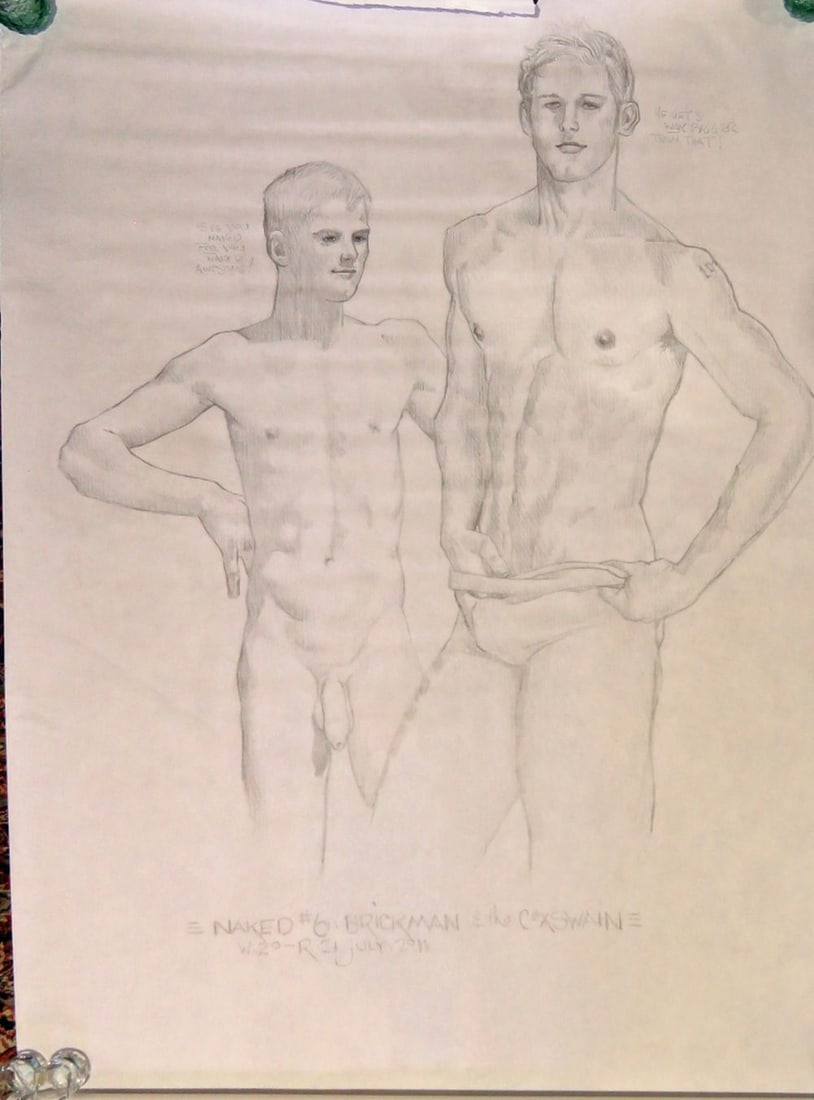 2 MEN HOMOEROTIC DRAWING - 3