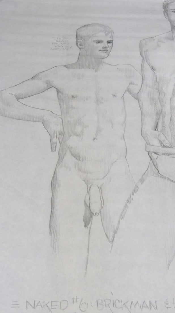 2 MEN HOMOEROTIC DRAWING - 6