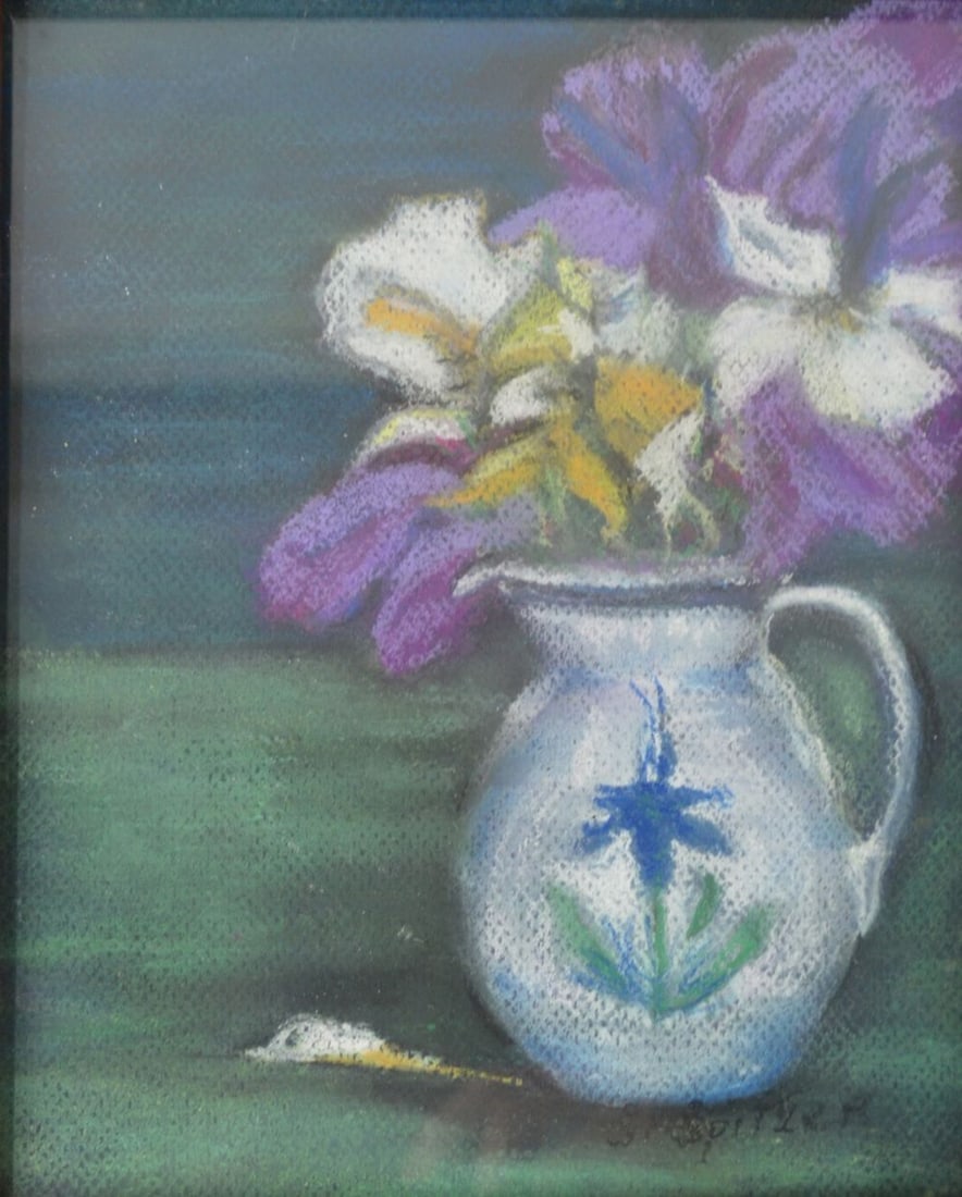 4 ORIGINAL ARTWORKS FRAMED & SIGNED: 4 original artworks. All are works on paper (pastel, graphite, mixed media, etc), are signed, and are framed under glass. Measures: Largest 19 3/4" x 16 1/4"