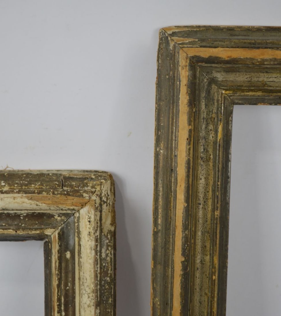 2 ANTIQUE AMERICAN FRAMES SILVER GILT - 2