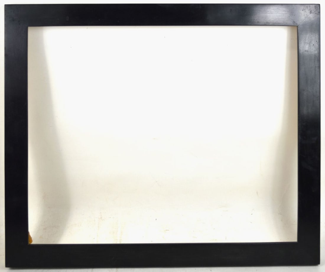 MODERN MINIMALIST FRAME: A well made solid wood modernist frame with an ebonized finish. Measures: 22 1/2" x 26 1/2" Rabbet 19 3/4" x 23 3/4"