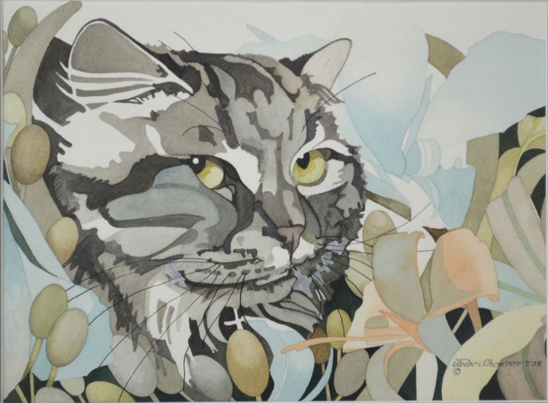 FELINE PAINTING SIGNED - 2