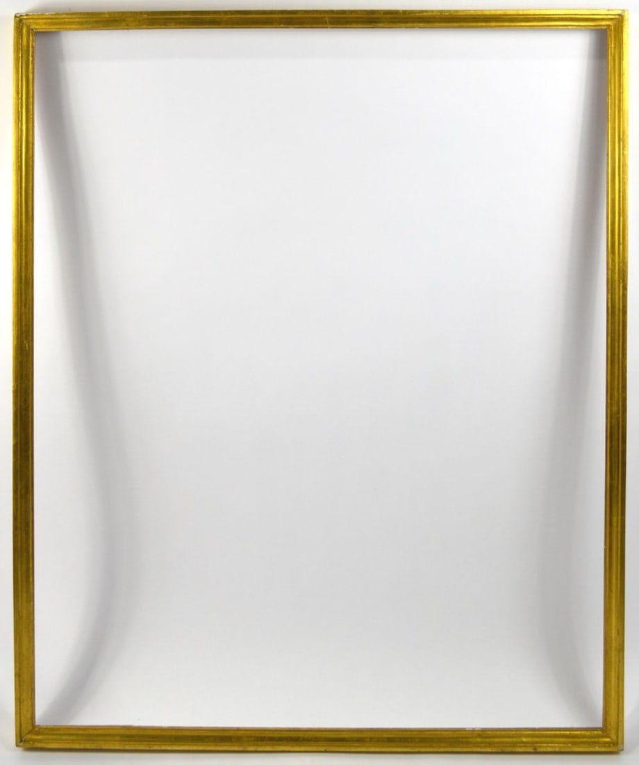 AMERICAN GILTWOOD FRAME: A modernist, thin edge, giltwood frame Measures: Largest 33 3/4" x 26 1/4" Rabbet: 33" x 25 1/2"
