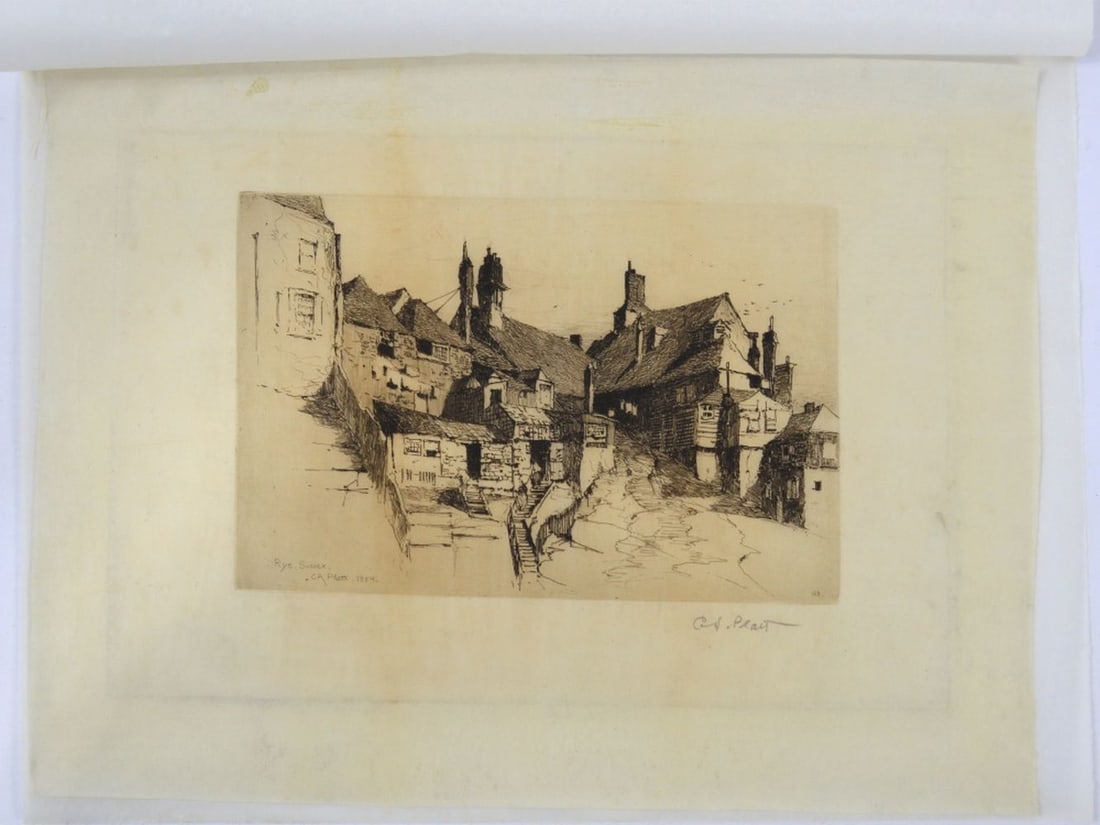 CHARLES ADAMS PLATT 1861-1933 SIGNED ETCHING RYE (1 of 5)