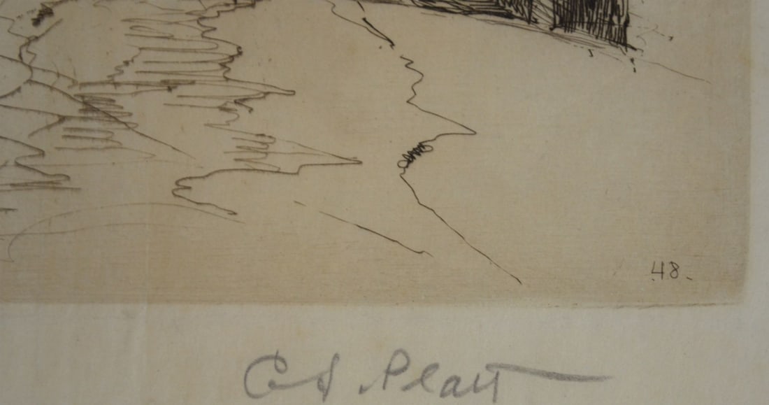 CHARLES ADAMS PLATT 1861-1933 SIGNED ETCHING RYE - 3