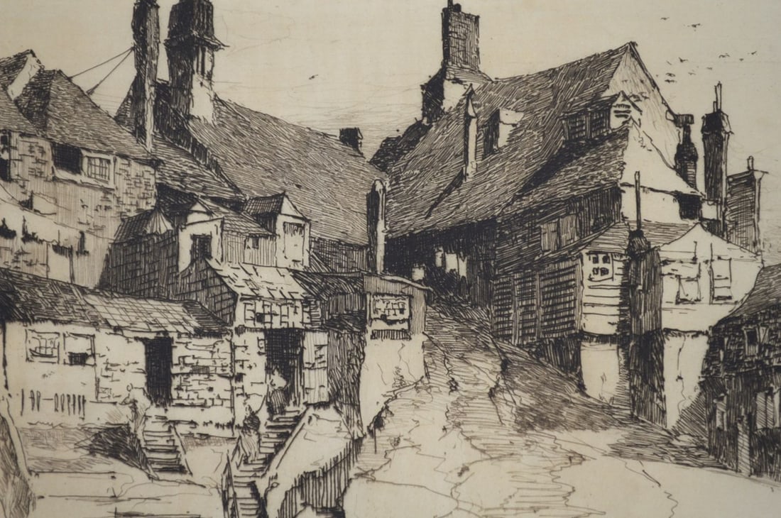 CHARLES ADAMS PLATT 1861-1933 SIGNED ETCHING RYE - 4
