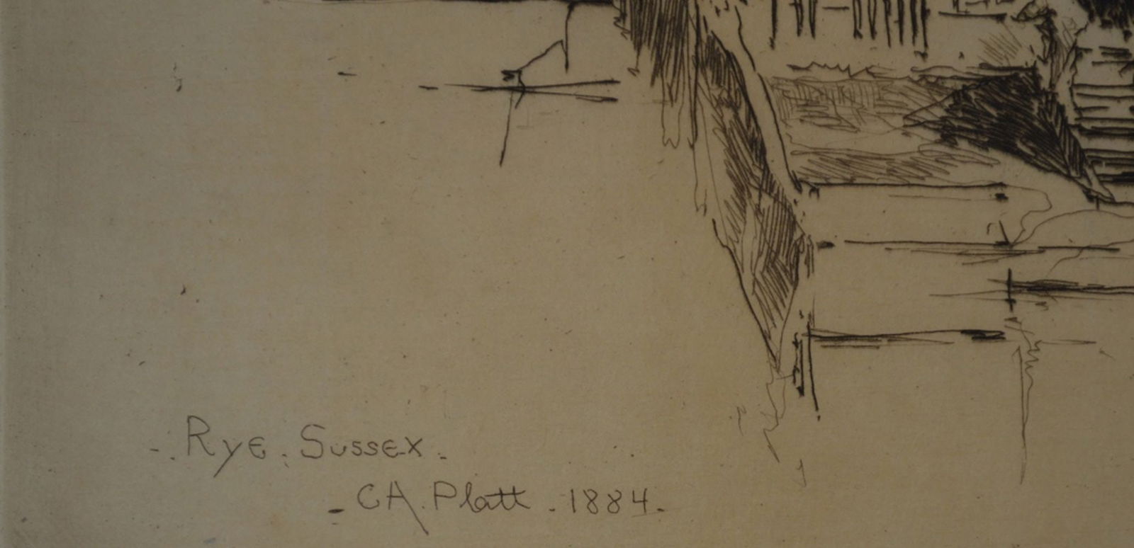 CHARLES ADAMS PLATT 1861-1933 SIGNED ETCHING RYE - 5