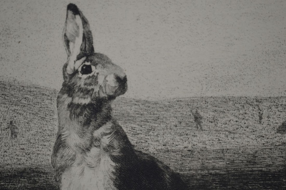 FELIX BRACQUEMOND ETCHING LE LIEVRE - 4