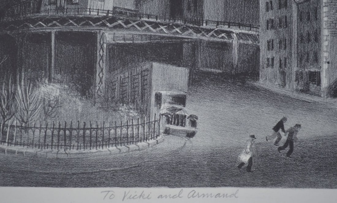 NYC CITYSCAPE ETCHING SIGNED LAFFERTY - 4