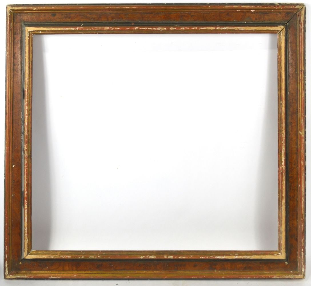 HEYDENRYK MODERNIST CASSETTA FRAME: A modernist frame by Heydenryk with a cassetta design element. Measures: 31 3/4" x 27 3/4" Rabbet: 26 3/8" x 22 3/8"