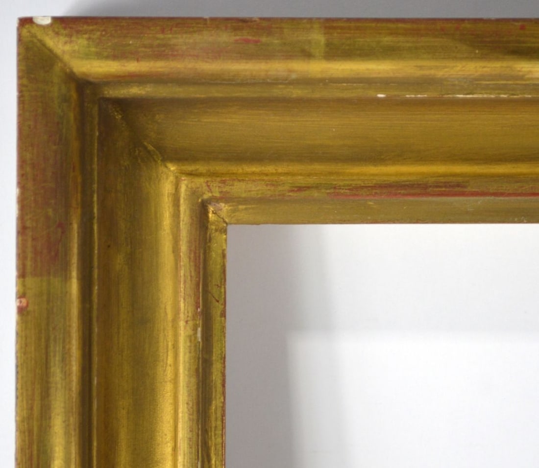 AMERICAN GILTWOOD FRAME: A good American giltwood scoop cove frame. Measures: 40 1/2" x 22 3/4" Rabbet: 36 1/2" x 18 1/2"