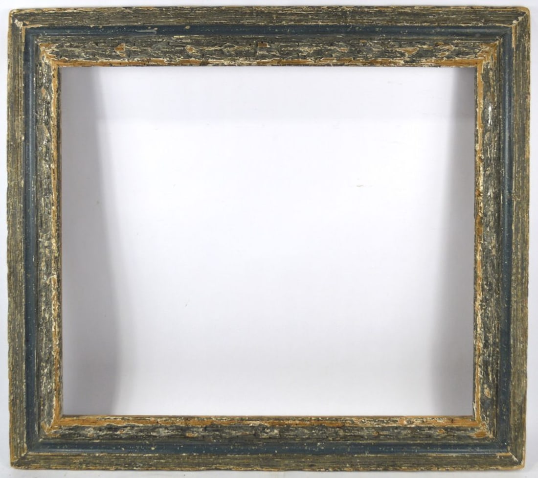 LARGE HEAVILY CARVED HEYDENRYK MODERNIST FRAME: A very good, large (24 X 28) and heavily carved modernist frame from Heydenryk. A very good frame with an iconic design. Measures: 35 3/4" x 32" Rabbet: 28 1/2" x 24 1/2"