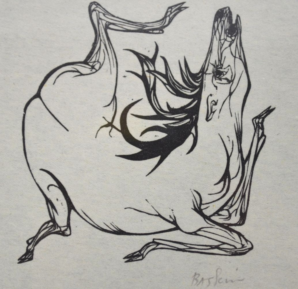 LEANARD BASKIN LINOLEUM CUT SIGNED (1 of 4)