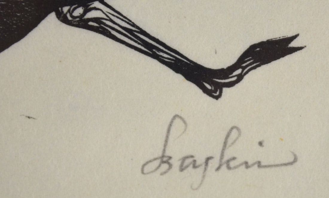 LEANARD BASKIN BOAR PRINT SIGNED KENNEDY GALLERY - 5