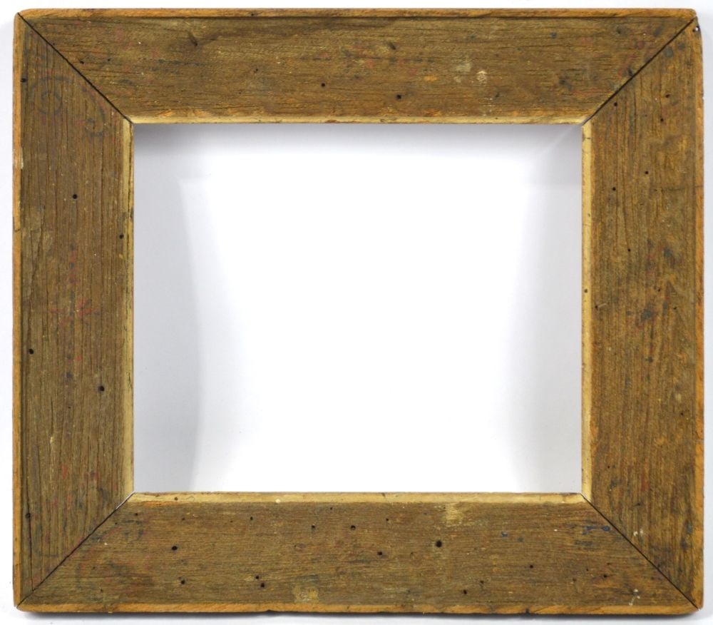 AMERICAN MODERNIST GILTWOOD EDGE FRAME: A Heydenryk American modernist chestnut frame. Simple and beautiful. Measures: 14 1/4" x 12 3/4" Rabbet: 10 1/8" x 8 5/8"
