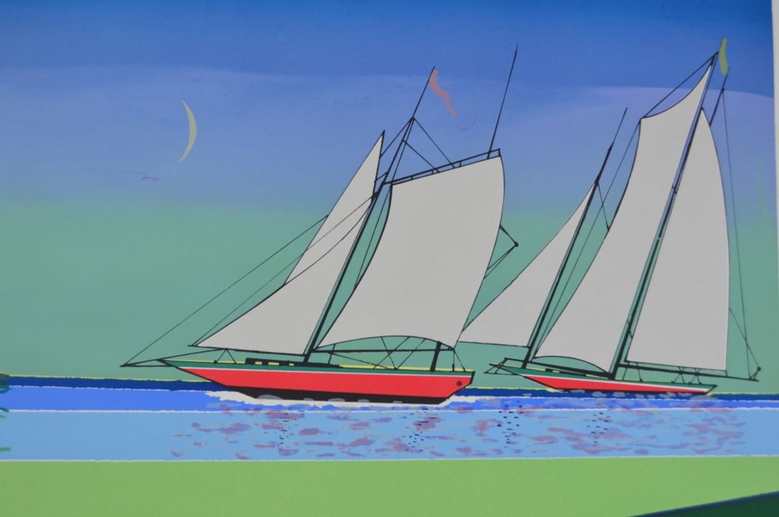 MODERNIST SAILING SERIGAPH SIGNED - 3