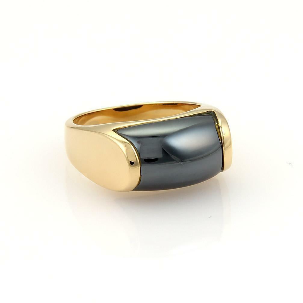 Bulgari Tronchetto 18k Hematite Band Ring Size 5 (1 of 5)