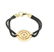 Bulgari 18k Gold Engraved Circle Charm Cord Bracelet