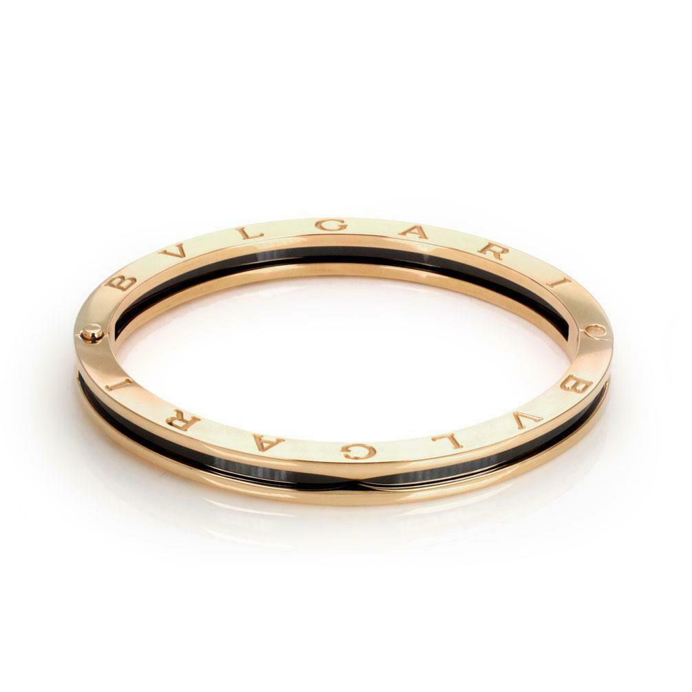 Bulgari B Zero-1 Black Ceramic 18k Rose Gold Bangle (1 of 4)