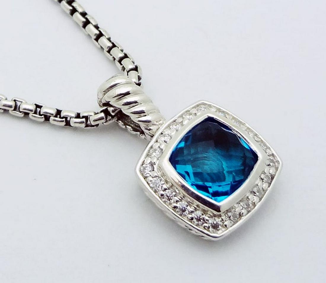 David Yurman  Blue Topaz Diamond Petite Albion® Pendant (1 of 7)