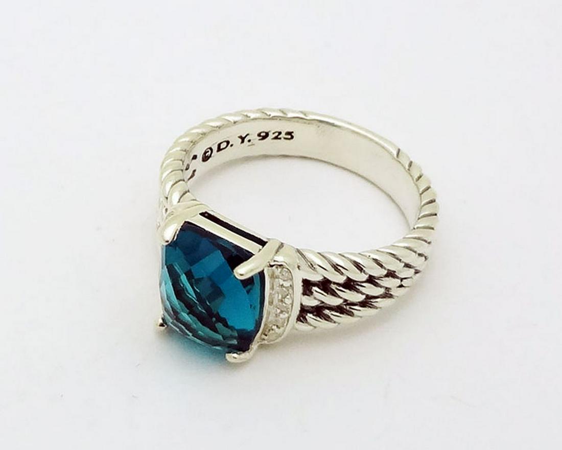 David Yurman Blue Topaz Diamond Petite Wheaton® Ring (1 of 7)