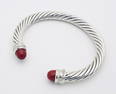 David Yurman 7mm Carnelian Diamond Sterling Cable