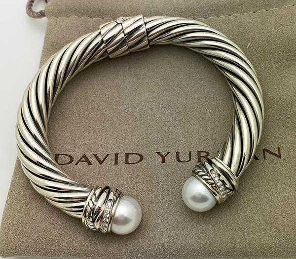 David Yurman Diamond Pearl Cable Bracelet (1 of 5)