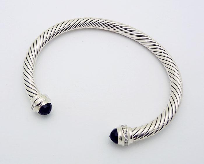 David Yurman Black Onyx Diamond Cable 5 MM Cuff (1 of 8)