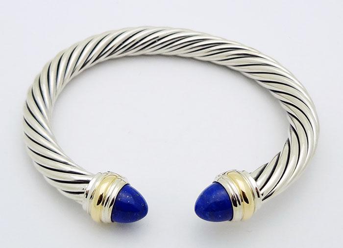 David Yurman t Blue Lapis 14K Gold 7mm Cable Classic (1 of 5)