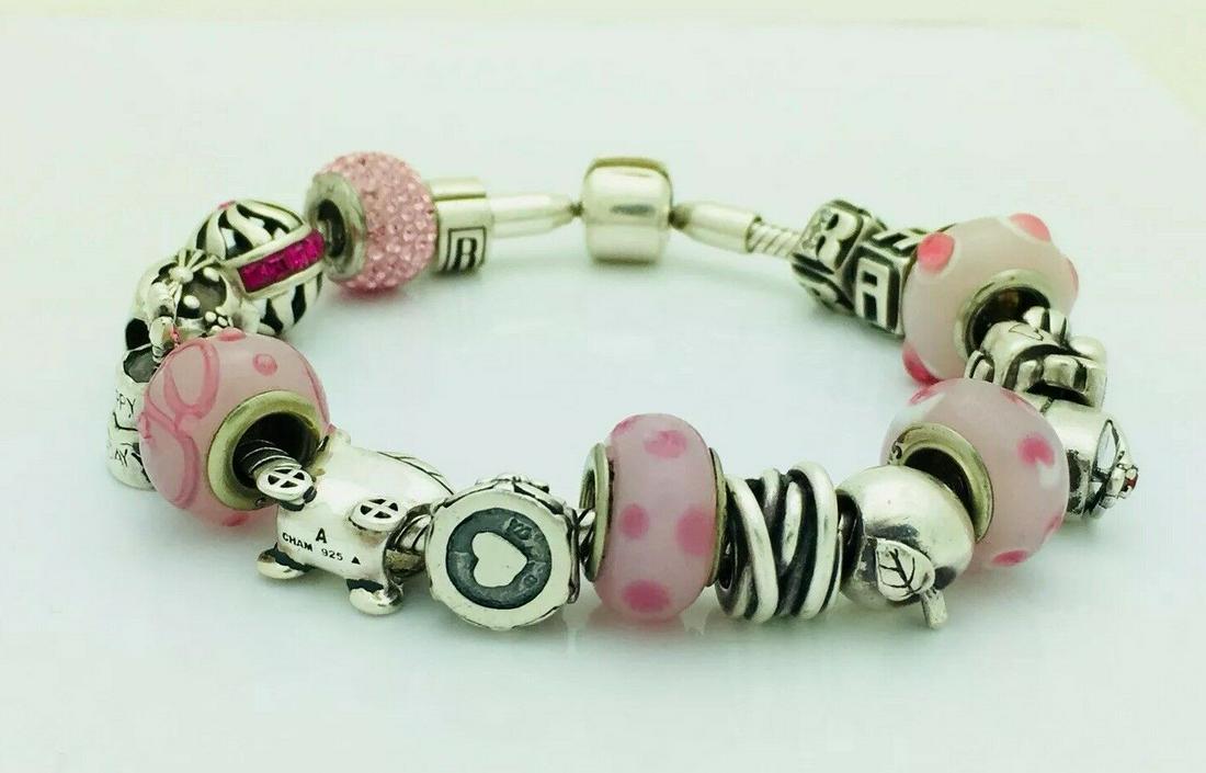 Carlo Biagi Sterling Silver 925 With 17 Charms Bracelet (1 of 7)