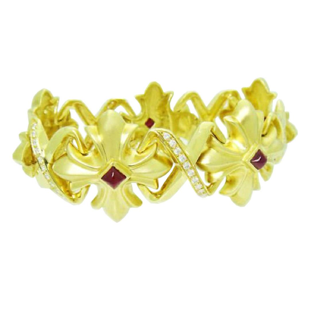 18k Gold 2.50 carat TCW VS F Diamond & Ruby Bracelet (1 of 5)