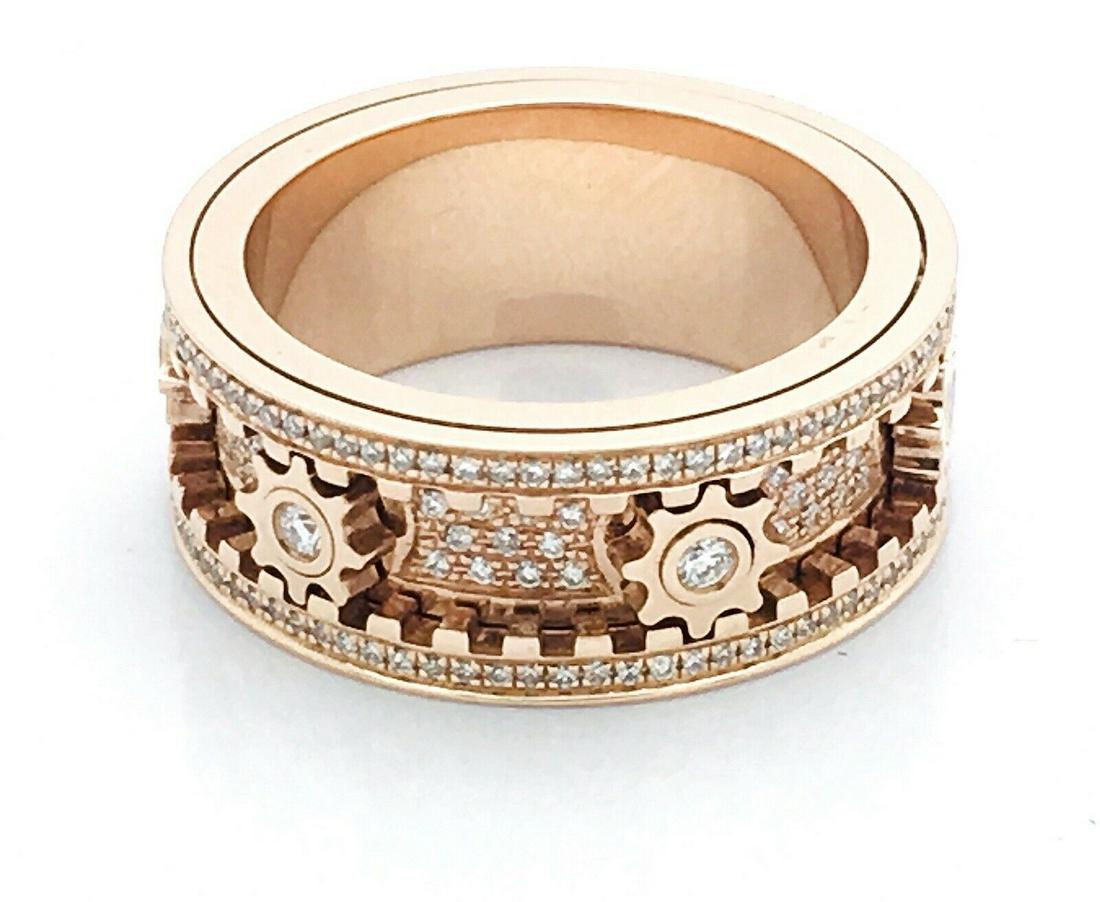 18k Rose Gold Diamond 8.8mm Band / Ring Size 9 (1 of 6)